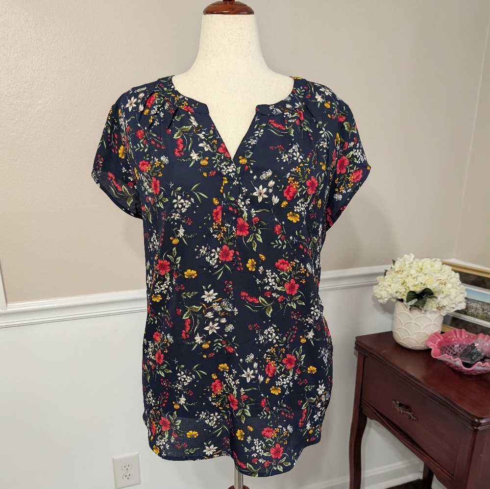 2/$10 Papermoon Reece Mixed Media Blouse - Picture 2 of 7